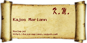 Kajos Mariann névjegykártya