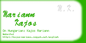 mariann kajos business card
